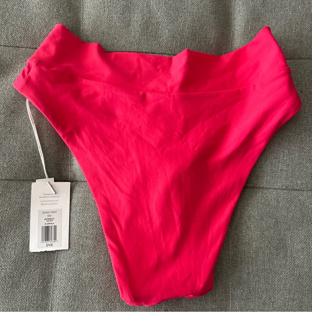 Swim Systems Bikini Bottom Delfina V-Front - B325 - Watermelon warm NEW SIZE XS - Picture 7 of 7